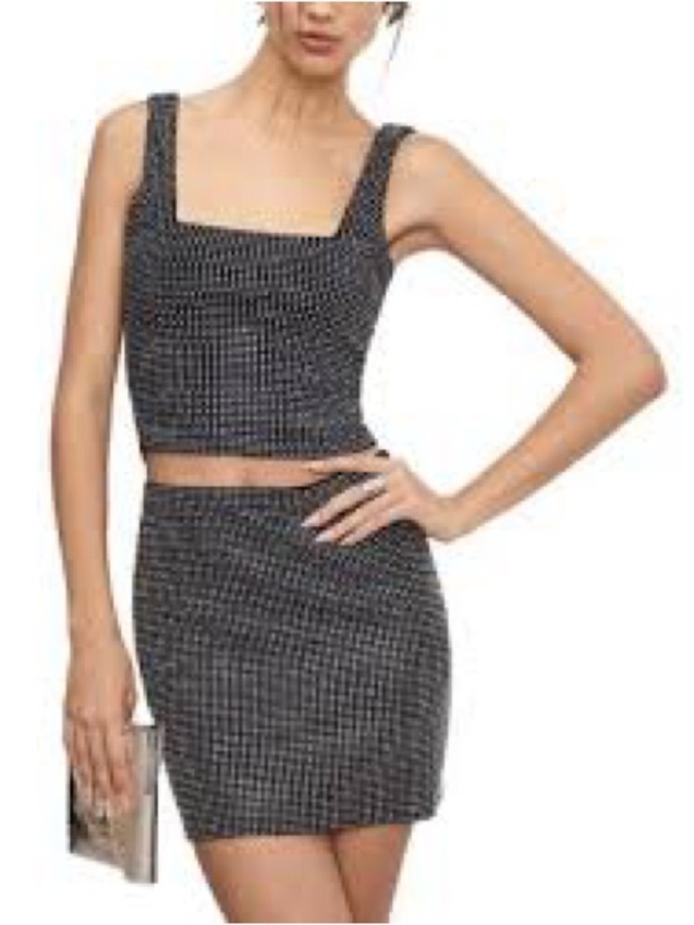 Good American Black Studded Square-Neck Tank - Picture 3 of 7